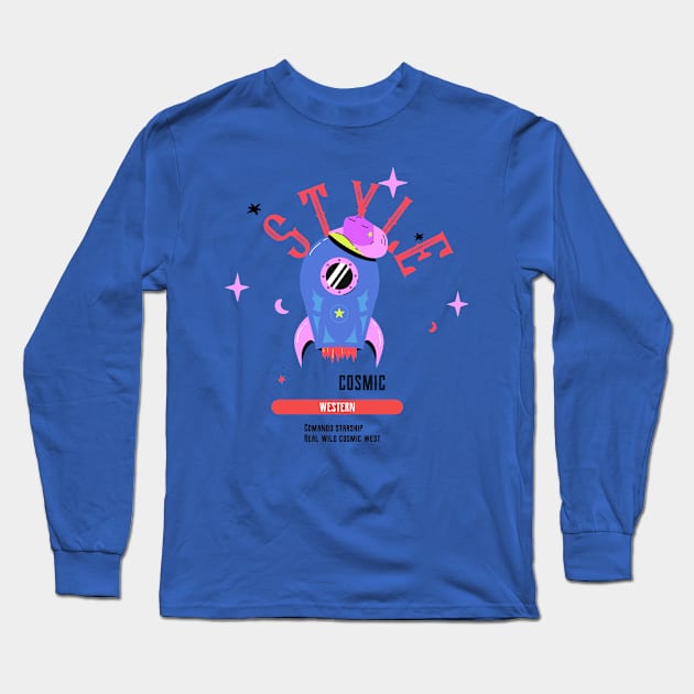 Cosmic Western Confirmed Starship Real Wild Cosmic West Design Long Sleeve T-Shirt by ArtPace